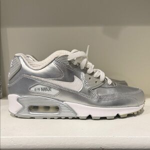Nike Kids Air Max Metallic Silver Sneakers